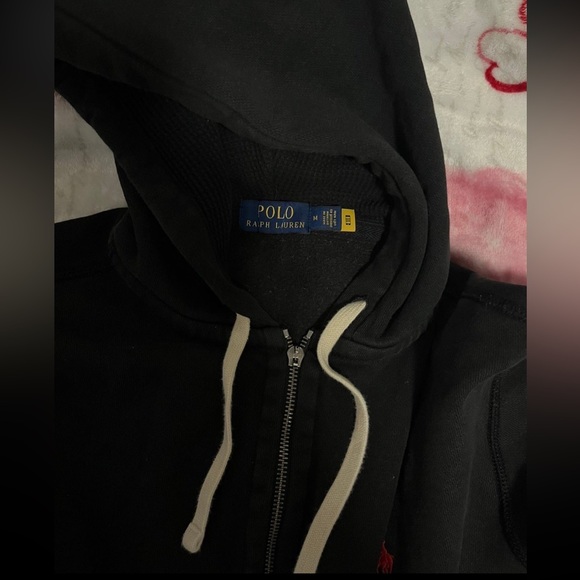 Black Polo Ralph Lauren Hoodie Size Medium - Picture 2 of 4